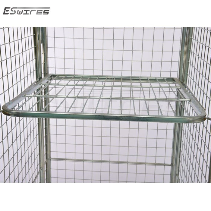 caged trolley on wheels shelf