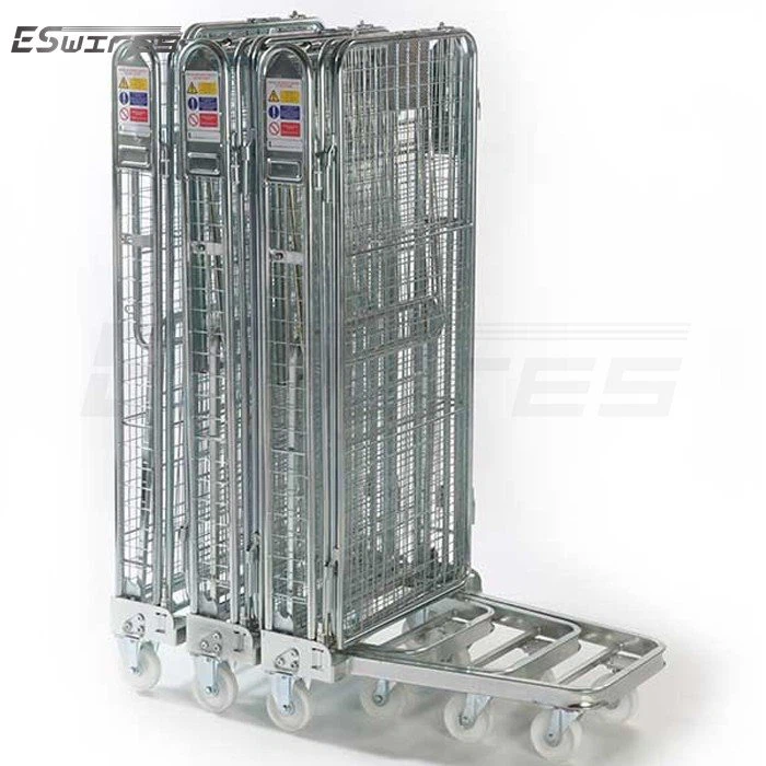 Roll container trolley fold